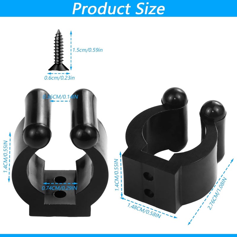 OXDFK 20 PCS Fishing Rod Clips, Wall Mounted Fishing Rod Holders, Billiards Snooker Cue Locating Clip Holder, for Fishing-Rods Billiards Cues Storage Rack - Image 2